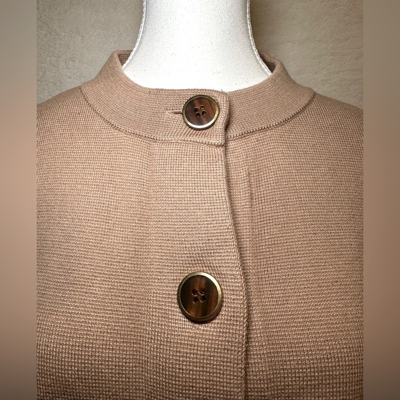 J. McLaughlin sweater jacket blazer tan beige button down preppy classic buttons - Picture 5 of 9